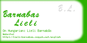 barnabas lieli business card